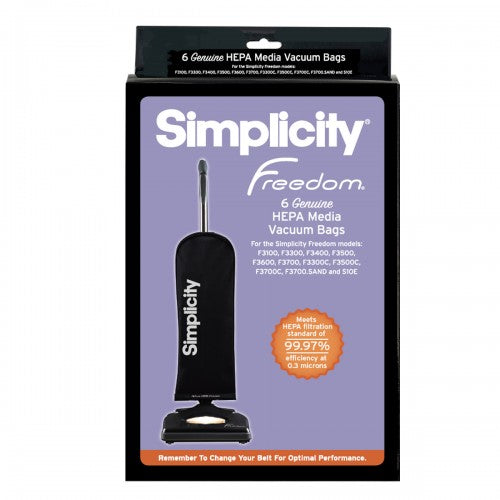 Simplicity Freedom SFH-6 HEPA Media Bags For S10E Models